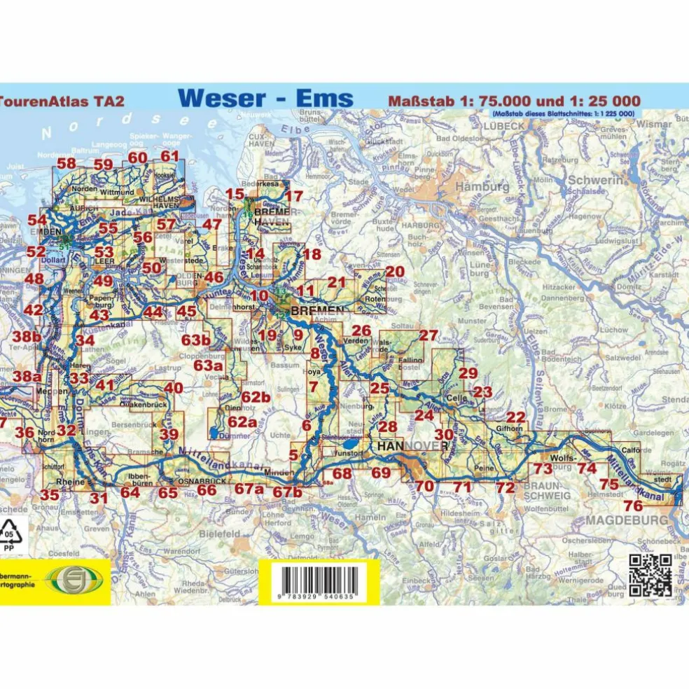 TOURENATLAS TA2 WESER-EMS - Wasserkarte