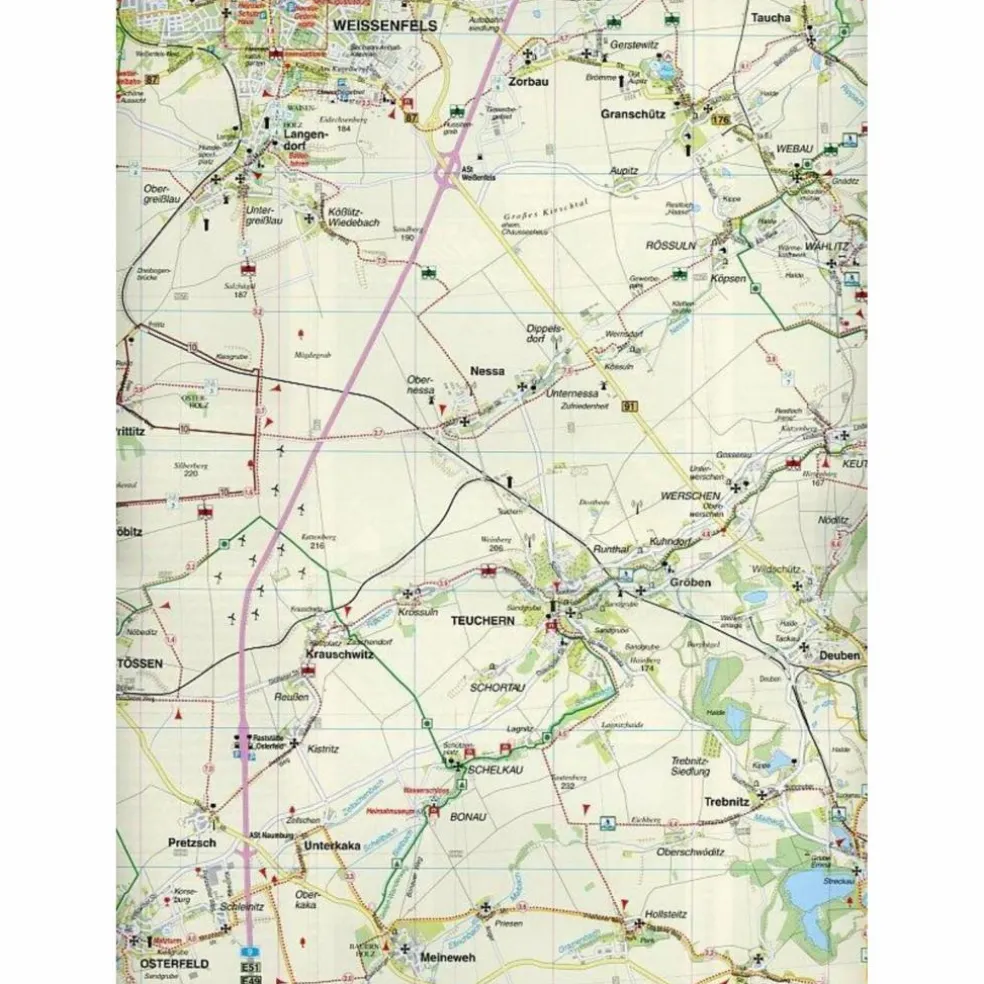 UNTERES SAALETAL, WEIßENFELS, MERSEBURG - Wanderkarte