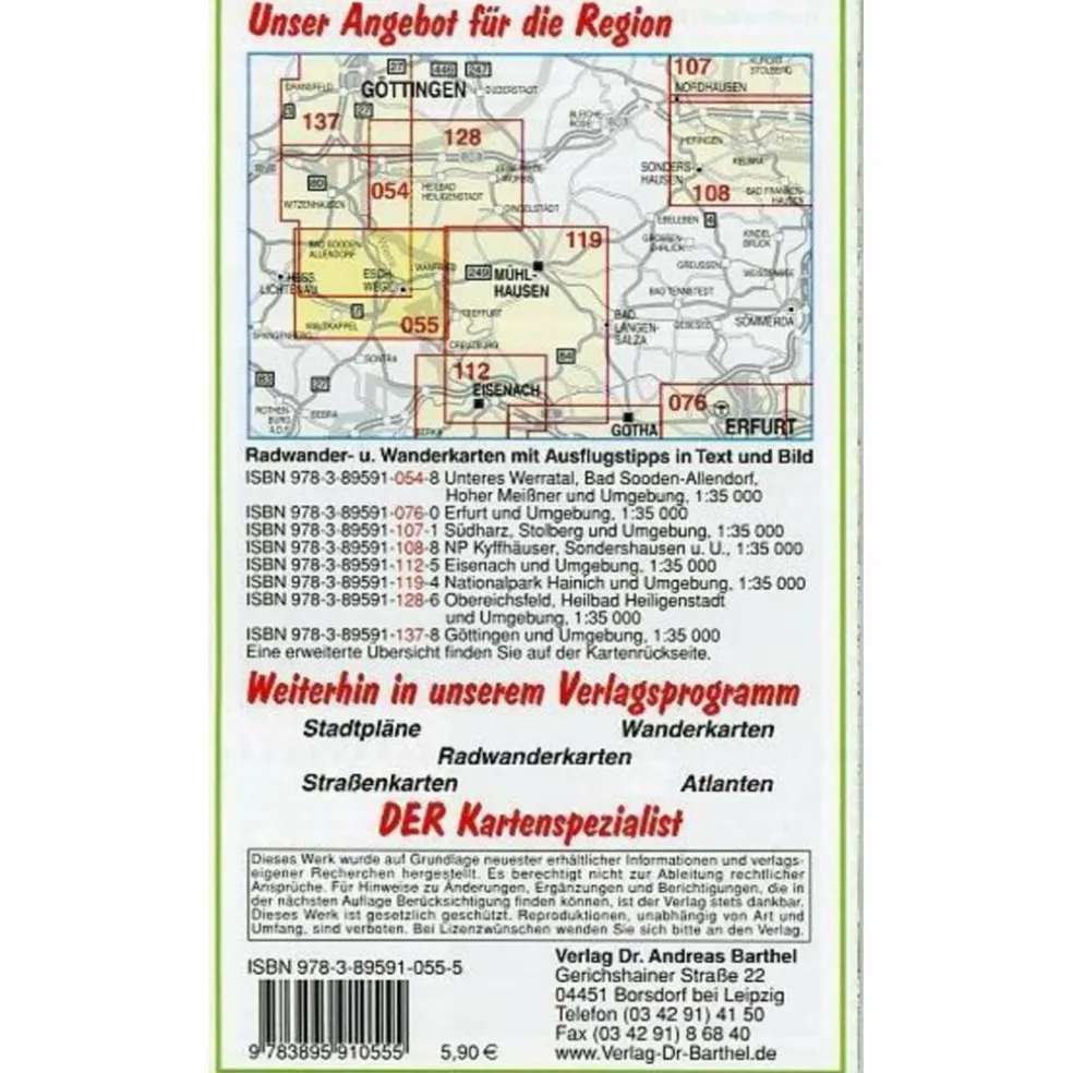 UNTERES WERRATAL. ESCHWEGE, WANFRIED - Wanderkarte