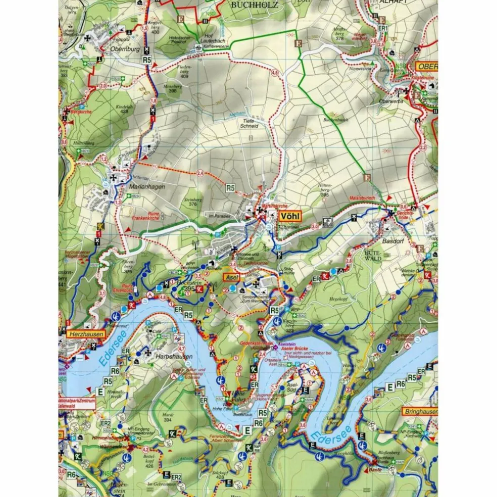 WANDER- UND RADWANDERKARTE EDERSEE, NATI - Wanderkarte
