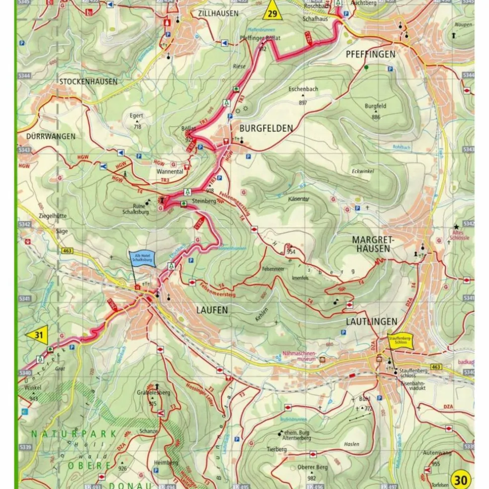 WANDERKARTE ALBSTEIG (HW1), SCHWÄBISCHE - Wanderkarte