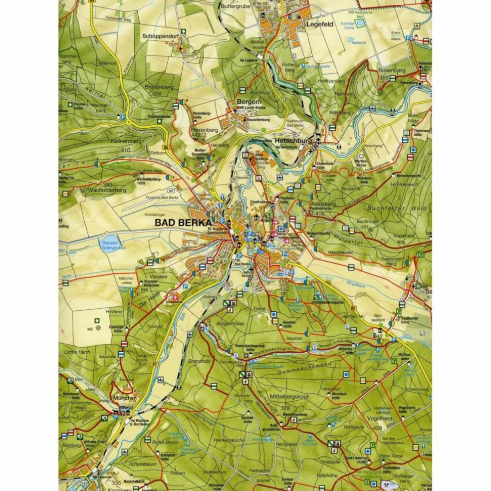 WANDERKARTE BAD BERKA UND MITTLERES ILMT - Wanderkarte