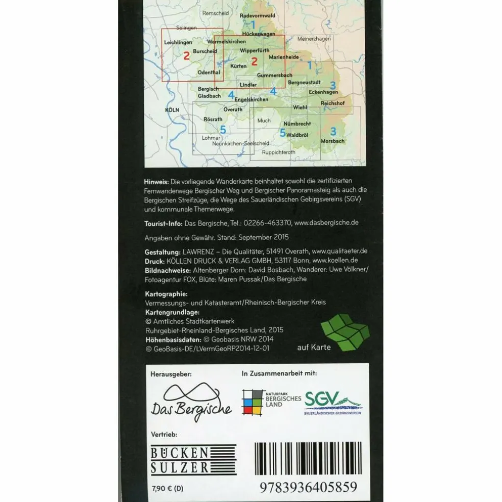 WANDERKARTE BERGISCHES LAND #2 1:25.000 - Wanderkarte