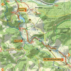 WERRATAL-RADWEG 1:35 000 RADWANDERKARTE MIT ZICK-ZACK-FALTUN - Fahrradkarte