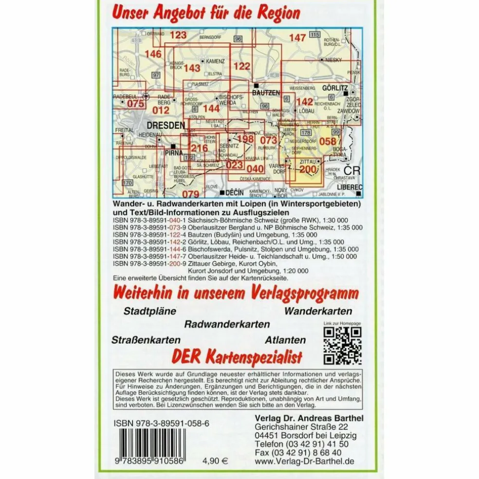 ZITTAUER GEBIRGE, SPREEQUELLGEBIET UND UMGEBUNG - Wanderkarte