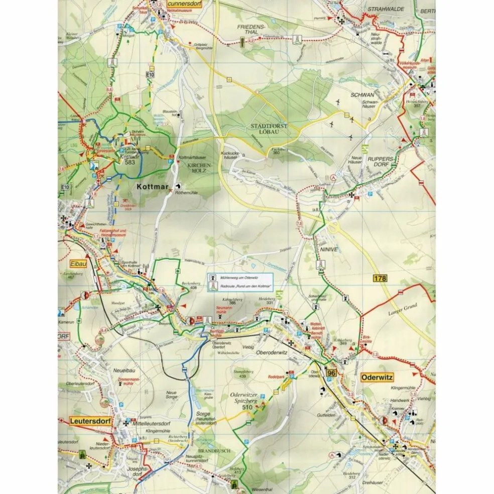 ZITTAUER GEBIRGE, SPREEQUELLGEBIET UND UMGEBUNG - Wanderkarte